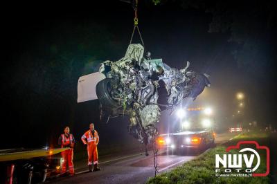 Zeer ernstig eenzijdig ongeval op Zuiderzeestraatweg N308 bij Elburg: 19-jarige automobilist uit Oldebroek overleden. - © NWVFoto.nl